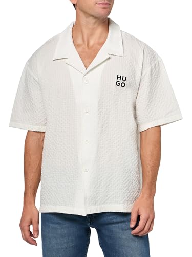 HUGO Men's Chaffle Waffle Beach Shirt
