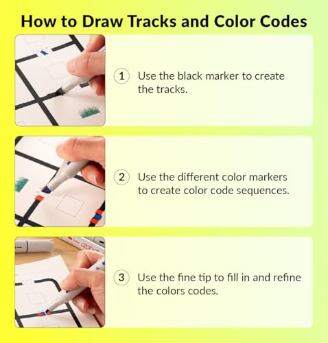 Image of Ozobot Color Coding Markers, Color Variety for Creative STEM Education, Classroom & Home, Enhances Problem Solving & Critical Thinking Skills, Suitable for Ages 6+, Dual-Sided, 5 Pack