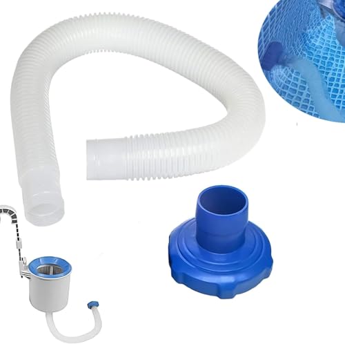Eysbiy 25016 Pool Skimmer Hose Replacement Set 1.5 x 40 Flexible Above Ground Pool Skimmer Hose with Adapter for I-ntex 11238 and Most Above Ground Pool Skimmers Durable PVC Pool Hose