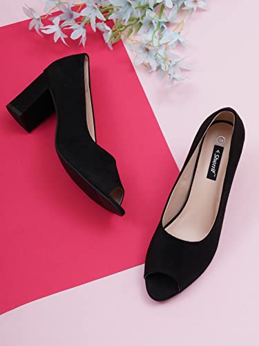 Image of SHERRIF Women's Peep Toe Block Heel Slip-On