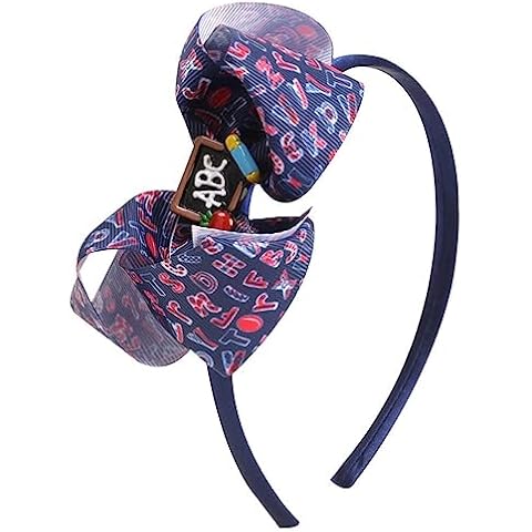 ZCYYYS School Hair Band for Girls School Bow Hair Band Back to School Headband School Hair Accessories TSFG18 (Navy) Cover