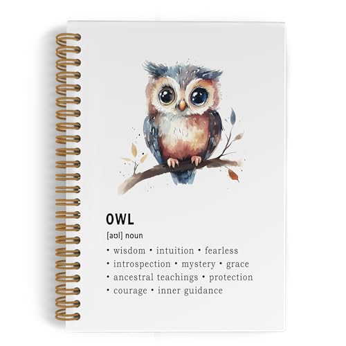 QLMX Owl Spiral Notebook, Night Owl Journal Notebook, Cute Owls