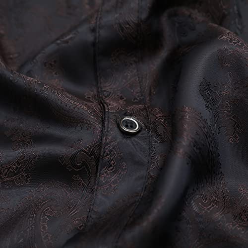 Allthemen Herren Paisley Hemd Langarm Jacquard Hemd für Männer Regular Fit Stickerei Freizeithemd – Bild 6