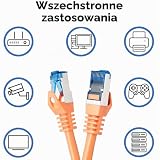 BIGtec Kabel Ethernet 30m Kabel Sieciowy CAT 7 pomarańczowy Kabel LAN RJ45 podwójnie ekranowany kompatybilny PS5 PS4 Pla