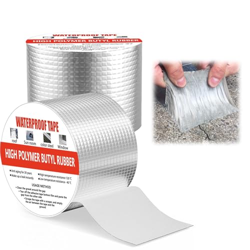 Catálogo para Comprar On-line Taparrosca los preferidos por los clientes. 44 2 Rollos Cinta de butilo impermeable para exteriores, Cinta de reparación de butilo de aluminio sin COV es adecuada para impermeabilizar y reparar fugas en tuberías, toldos,...
