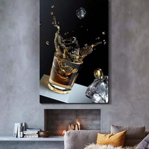 Art mural de vin et de whisky, tableau nature morte d'exception en 40x60 cm