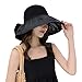 Letnia czapka dekoracyjna z szerokim brzegem zapinana na panamski kapelusz winylowa ochrona twarzy Czarny