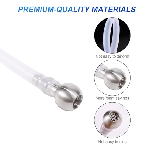 2 Sets Düsenset für Schaumkanone, Universelle 1,1mm Schaumkanonen-Öffnungsdüse und Schaummacher-Netzkit Ersatz mit Reinigungswerkzeugen Strohfilterbälle
