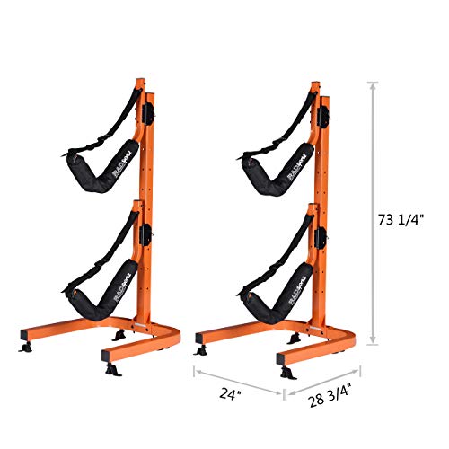 Kayak Storage Rack – Two 73.25-in Freestanding Kayak Stands with Dual Arms and Adjustable