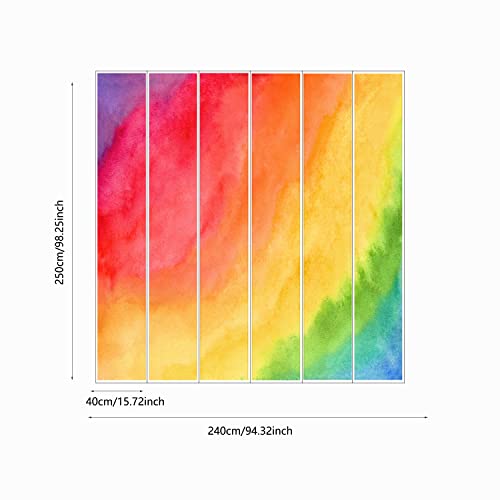 Astrkiz Colorful Vigor Rainbow Wall Sticker Peel And Stick, Leather Effect Textured Vinyl Rainbow Wall Art Decor, Rainbow Sky Wall Mural Sticker For Girls Bedroom Kids Room Playroom Nursery Room #TOP2