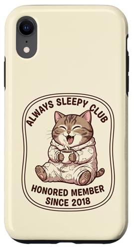Always Sleepy Club �L�D�� �p�W���} �R�[�q�[ �ӑĂȃ��[���A �X�}�z�P�[�X iPhone XR �p