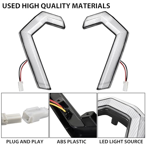 UTVSXPERT LED Turn Signal Fang Lights for Talon 1000X 1000R 22-25, UTV Front Grille Accent Lamp Turn Signature Lights Kit for Honda Talon 1000R 1000X 1000X-4 2022-2025 Accessories, 2 PCS by UTVSXPERT - Image 3