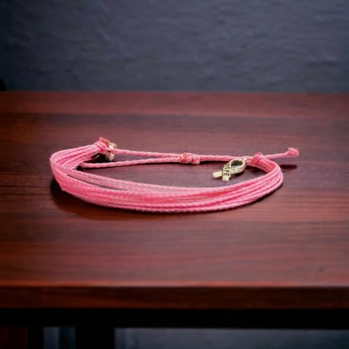 Breast Cancer Awareness Bracelet | In Support of Loved Ones Battling Cancer | Fund Raising | Gift for her | Gift for him | Non-braided.2