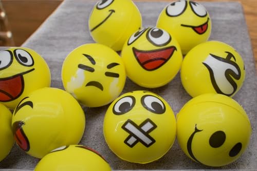 Image of Asera 12 Pcs Soft Foam Sponge Balls with Funny Face Expressions for Kids | Lightweight Stress Relief Balls | Birthday Return Gifts, Party Favors, Indoor & Outdoor Play for Boys & Girls