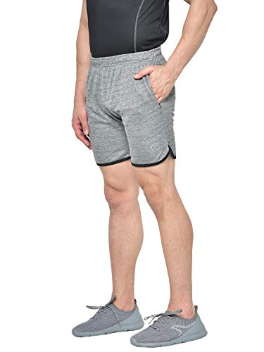 Image of CHKOKKO Men Shorts for Gym Sports or Running | Dry-Fit Fabric Single Layered Active Summer Workout Wear Knee Length Regular Fit | Elastic Waist with Front and Back Pockets