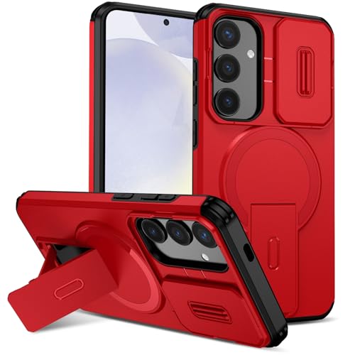 Coque magnétique S24 Plus antichoc avec protection caméra coulissante et béquille de support