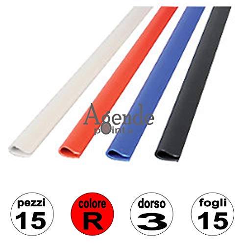 Agendepoint.it - 15 dorsi per rilegare mm 3 rosso