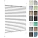 Produktbild Plisseerollo Fensterrollo Faltrollo Jalousie 98 x 120 cm, Sonnenschutz Easyfix Lichtdurchlässig, Plissee Sonnenschutz Plisseerollo Jalousie, Fenster Plissee Ohne Bohren, für Fenster & Tür, Weiß
