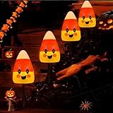 7FT Candy Corn Pathway Lights Outdoor, Halloween Stake Lights with 4 LED C7 Bulbs & 1 Spare, Shatterproof, UL Certified for Yard Walkway Driveway Decor