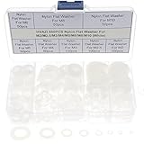 HVAZI 550PCS Nylon Flat Washer Assortment Kit For M2 M2.5 M3 M4 M5 M6 M8 M10 Screw/Bolt(white)