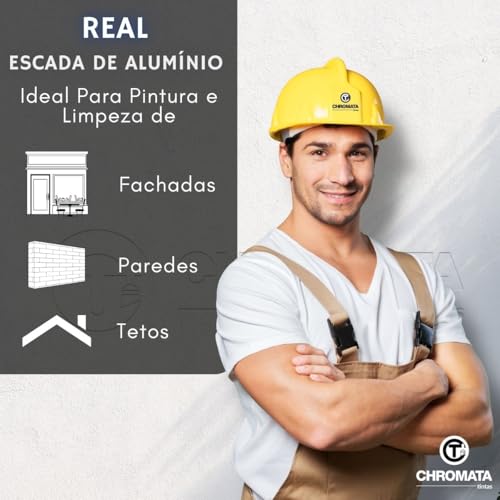 Escada De Alumínio 3 Degraus Doméstica Leve 1ano Garantia