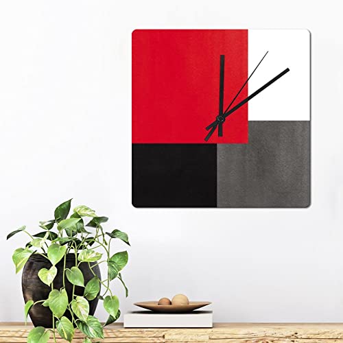 Reloj de pared cuadrado analógico 15 pulgadas silencioso miniatura 3