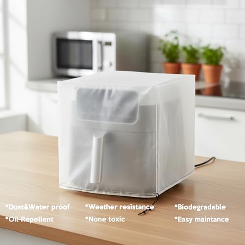 Image of Air fryer Dust Cover also for Coffee Maker Water Proof Lightweight Covers with drawstring, Compatible with Ninja AF101 and Keurig K-Classic K-Select -14W x10D x15H in