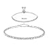 EFTOM Eoumy 1 Row Clear Rhinestone Choker Necklace Adjustable Brass Chain Crystal Choker for Women Silver Tone with Bracelet