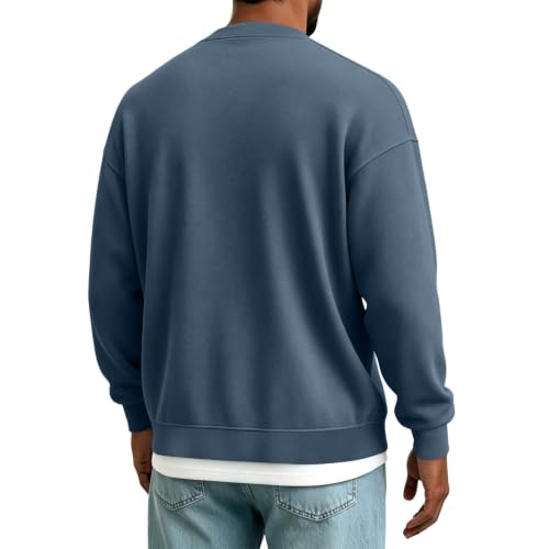 Mens Sweatshirt Cardigan Button Down Sweater Oversized Fall Light Jackets - image 3
