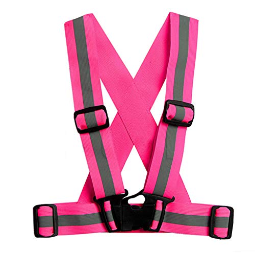 Preisvergleich Produktbild Dabixx Warnweste, Kinder verstellbare Sicherheit Sicherheit Sichtbarkeit reflektierende Weste Gear Stripes Jacke - Hot Pink