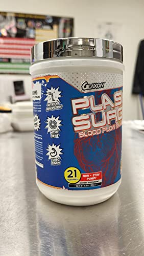 Glaxon Plasm Surge Non-Stim Pre-Workout Powder, Caffeine-Free Muscle Pump Maximizer And Nitric Oxide Booster With L-Citrulline And L-Arginine For Pumps And Energy (Juicy Apple Flavor) #TOP5