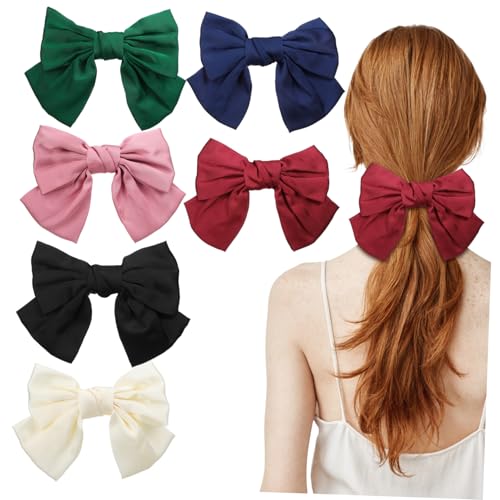 6 pinces à nœud satin grand modèle pour vos coiffures de mariage