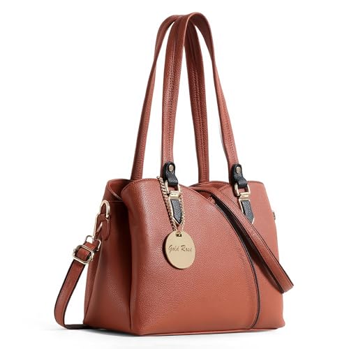Image of Gold Rose Women's Vegan Leather Handbag - Stylish Shoulder and Crossbody Bag for Women | Multi-Compartment Office, Party and Daily Use Purse