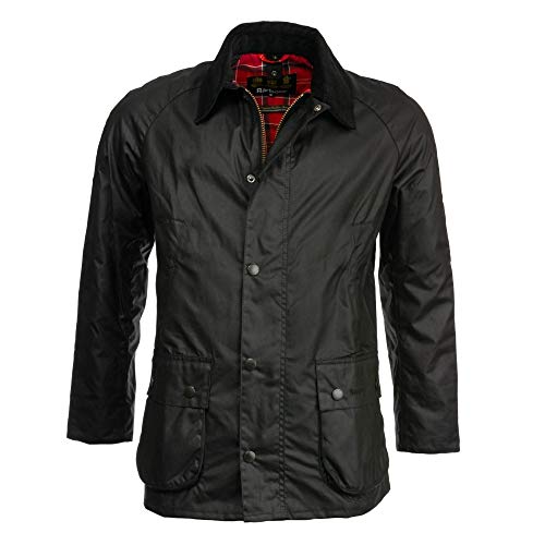 Barbour Ashby Waxed Cotton Jacket in Black, Size Large