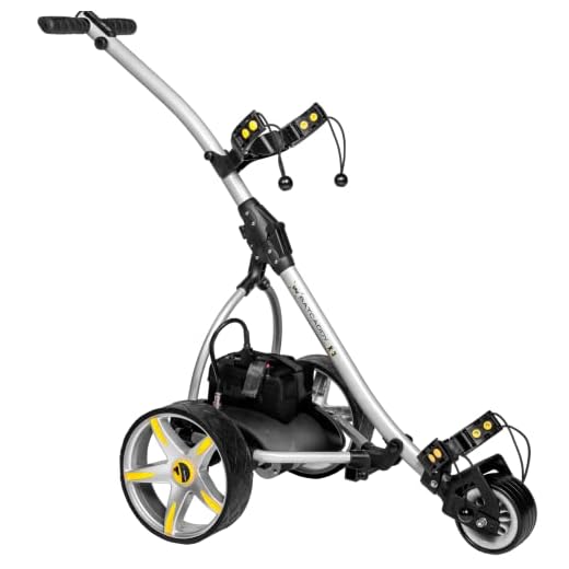 BATCADDY X3 Sport Battery Powered Golf Push Cart, 9-Speeds, Cruise Control, and USB Charging Port, Non-Remote, Titanium Silver