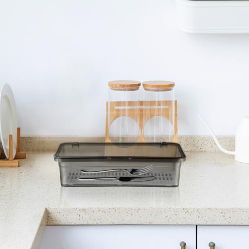 Récipient de rangement couverts tiroir cuisine avec égouttoir - 8