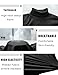 Yewloch Mens Turtleneck Long Sleeve Shirts Thermal Base Layer T-Shirts Pullover Top Lightweight Undershirt Black,S