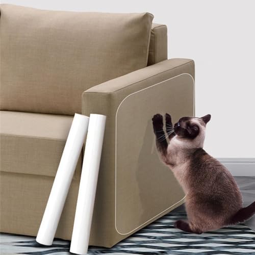 Transparent Cat Scratch Furniture Protector, Anti-Scratch Adhesive Tape for Couch, Sofa, Table & Bed - Free Cutting Cat Couch Protector, Durable Shield Against Pet Damage