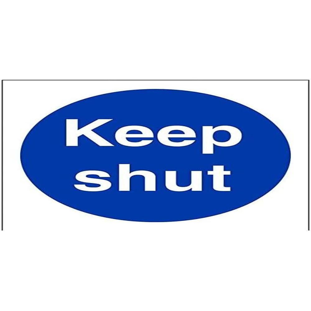V Safety Keep Shut Fire Door Sign - 100mm x 100mm - Self Adhesive Vinyl