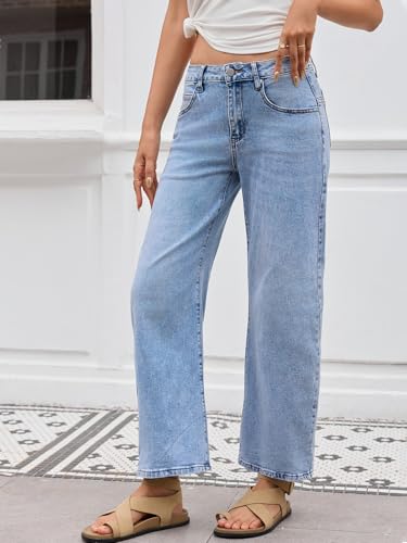 PEIHOT Mid Rise Barrel Jeans for Women Trendy Boyfriend Stretchy Baggy Cropped Denim Pants with Pockets - image 2