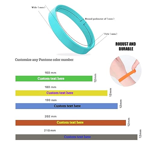 Handwerke Custom Rubber Bracelets Personalized Silicone Wristbands with Your Own Text, Customized Silicone Wirstbands for Party, Events, Gifts, Awareness, Activities2