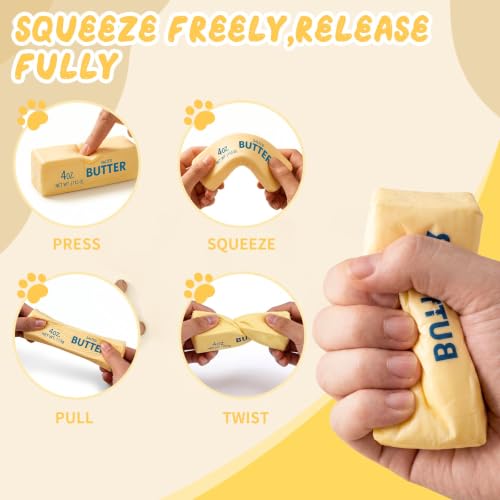 Image of 1PCS Butter Squishy - Slow Rising Butter Squishy Toy, Realistic Food Fidget Toys, Soft PU Material, Sensory Anxiety Relief & Focus Aid, Portable 5.5 Inch Squishy Butter for Office & Home