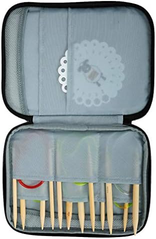 Healifty Circular Knitting Needles Organizer Case Crochet Hooks and Knitting Accessories Zipper Bag Easy to Carry for DIY Crafts 1set