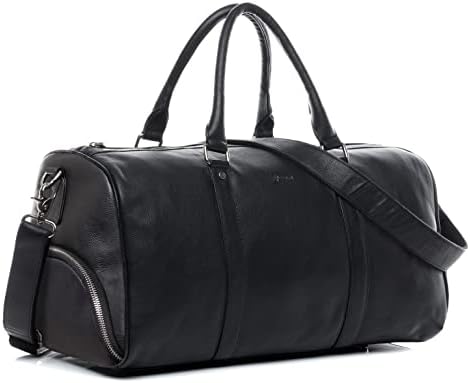 BACCINI Travel Bag Holdall Florian Large Duffel Bag Real Leather Weekender Duffle Leather Bag Women and Men