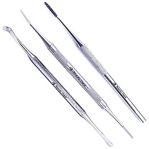 Black Files - Ingrown Toe Nail File & Lifter Kit INGROWN Side Edges Chiropody - Stainless Steel Podiatry Instruments (Pack of 3 - Nail File, Lifter & Double File) Cover