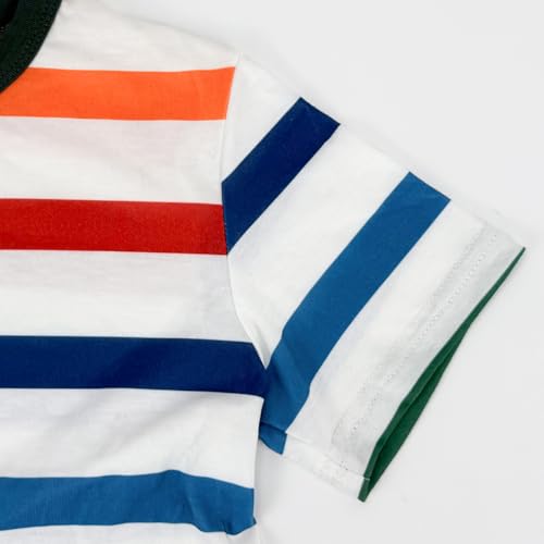 Image of Kids Striped T-Shirt,Short Sleeve,Crew Neck,Boy Girls Summer Tee Top Halloween Costumes 3-12 Years