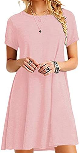 EFOFEI Womens Shirt Dress for Women Vintage Summer Dress Short Dress,Pink,M