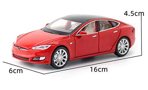 Image of SPITEN Tesla S 1:32 Diecast Scale Model Alloy Metal Pull Back Toy car for Kids with Openable Doors & Light, Music Toy Vehicle for Kids - Colors as Per Stock