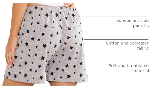 Image of ENJOYNIGHT Women Pajama Shorts Cotton Lounge Bottoms Sleep Shorts with Drawstring & Pockets