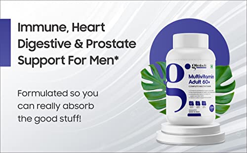 Image of GLIMLACH Multivitamins For 60+ Age, 50 Multivitamin Tablets, with Zinc, Vitamin C, Vitamin D3, Multiminerals and Enhances Energy, Stamina & Immunity | Tablet Combination for Adults 60 Plus | Multivitamin and Mineral Blend Tablet Pack